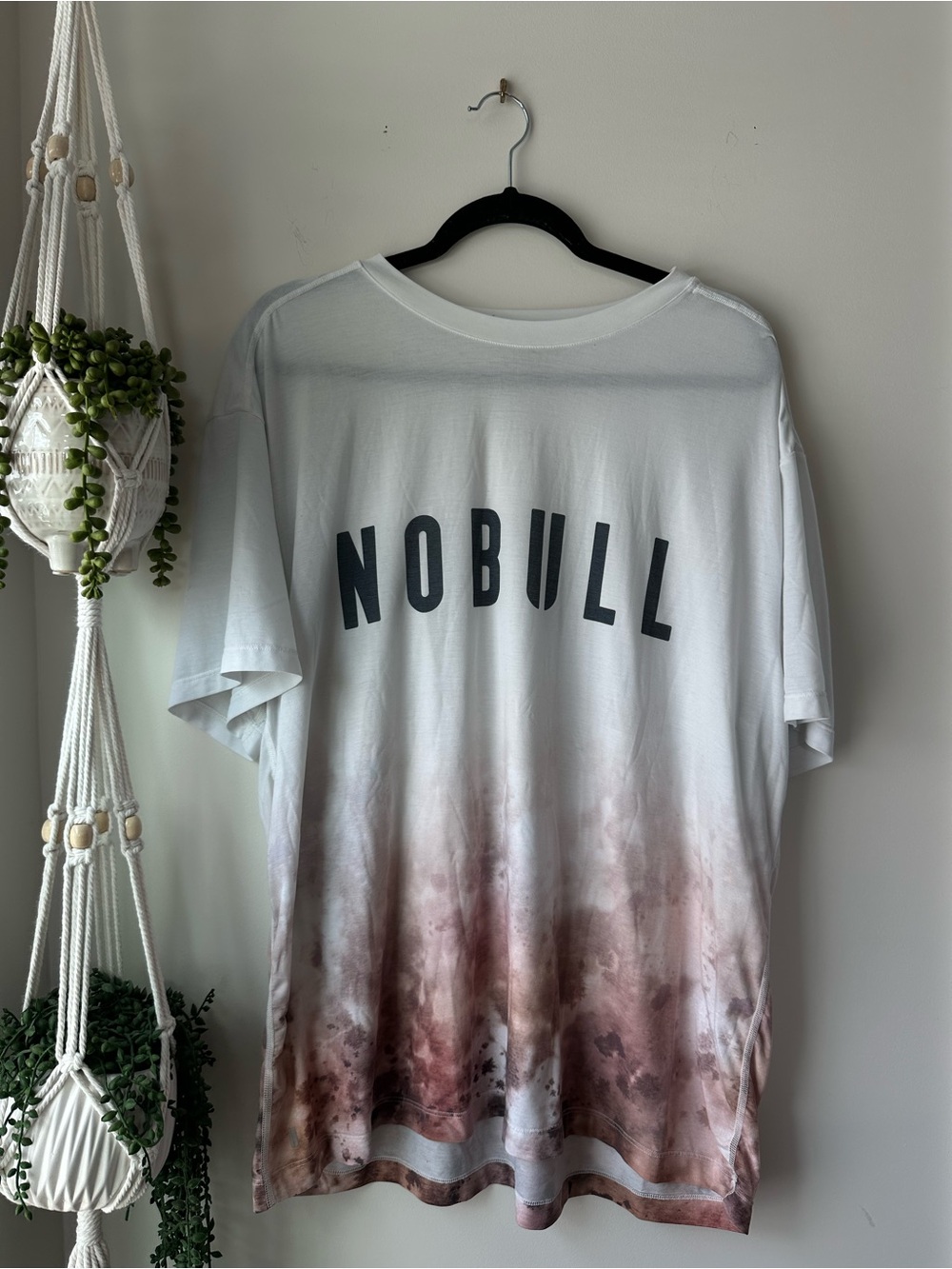 NOBULL Cream/Light Gray Crewneck Shirt